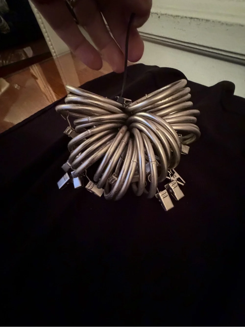 30 Silver Metal Drapery/Curtain Rings with Detachable Clips
